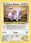 Carte Lt. Surge's Rattata 015/034